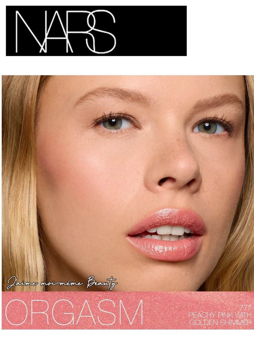 NARS Orgasm Afterglow Hydrating Sheer Tinted Lip Balm - Peachy Pink Gold Shimmer
